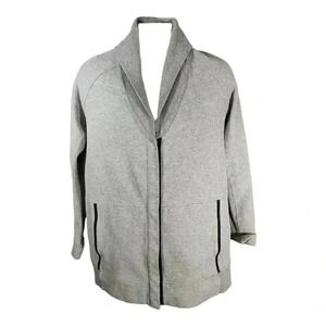 Lululemon Yin To My Yang Cardigan Fleece Jacket Gray Womens 10 Snaps
